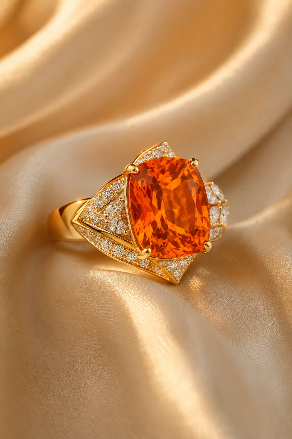 Orange gemstone ring